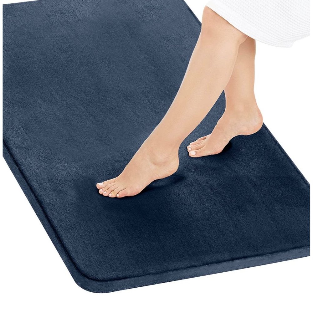 lalaLOOM Thick Memory Foam Bath Rug, Luxurious Velvet Topside Plush Bathroom Rug